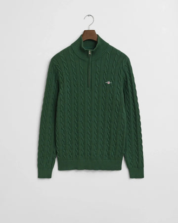 Πουλόβερ Βαμβακερό Half-Zip Με Cable Πλέξη GANT